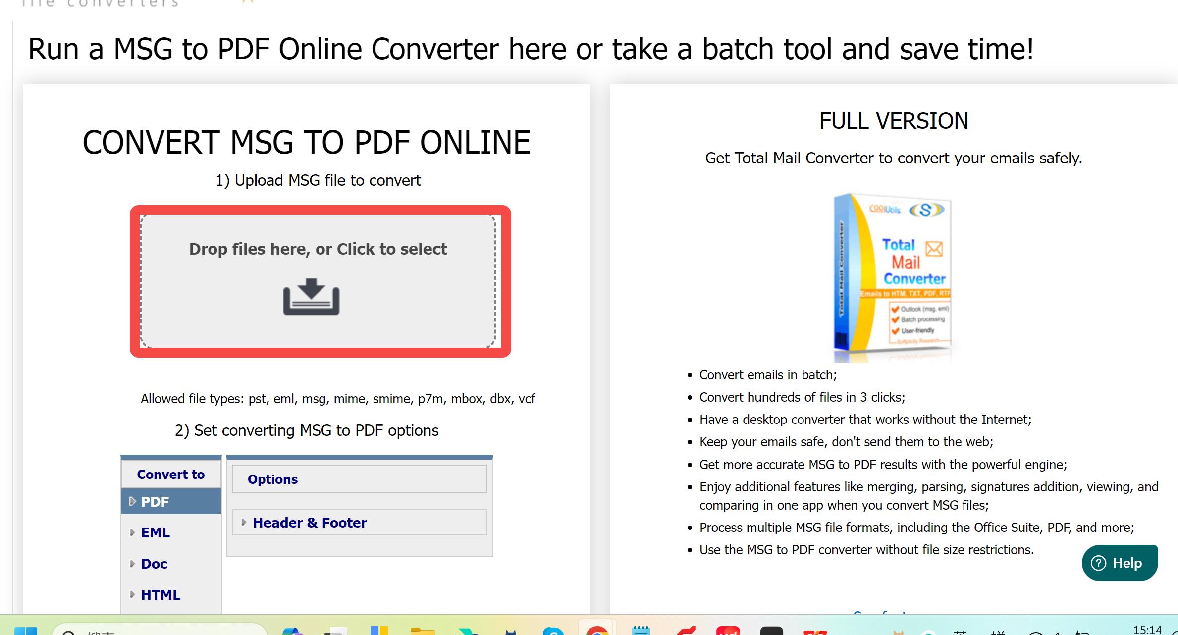 msg to pdf coolutils