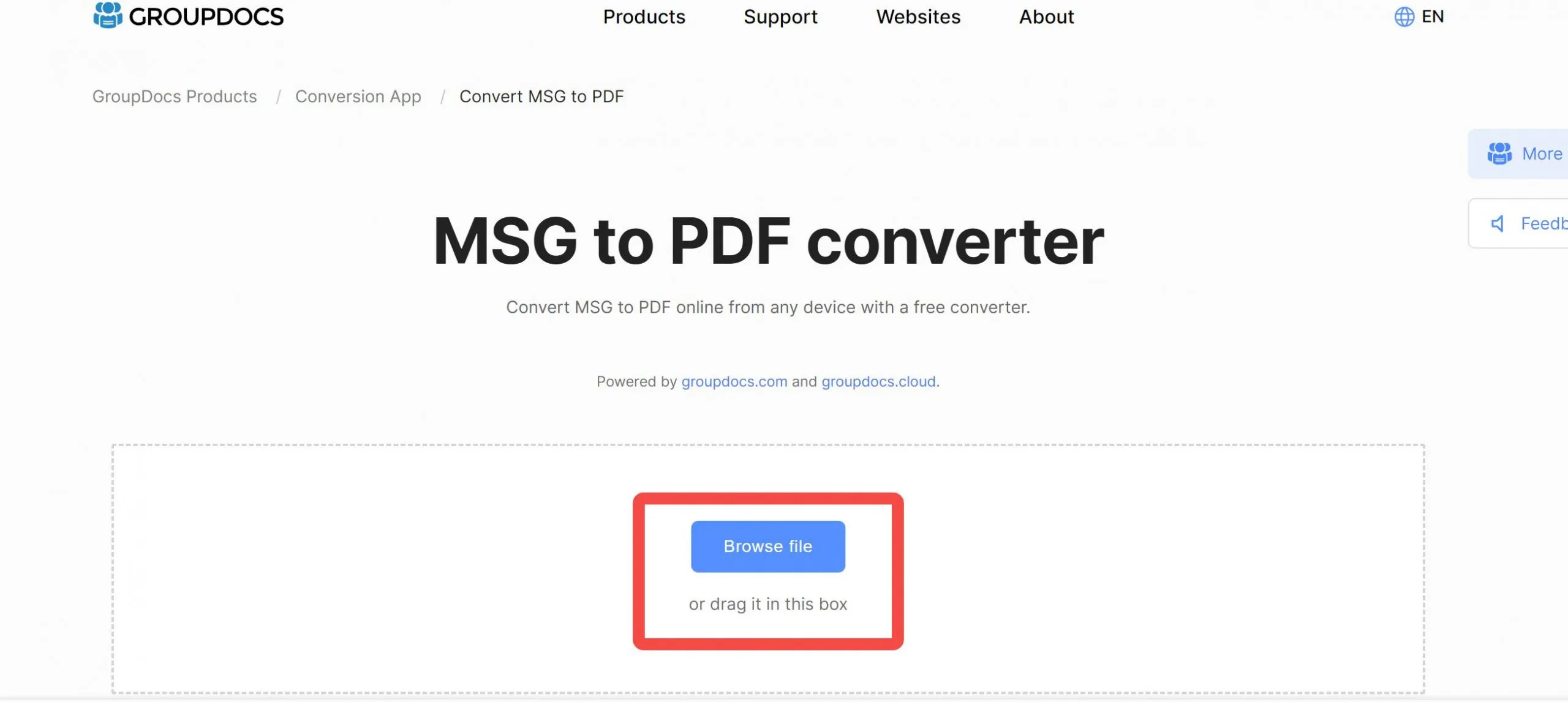 msg to pdf groupdocs