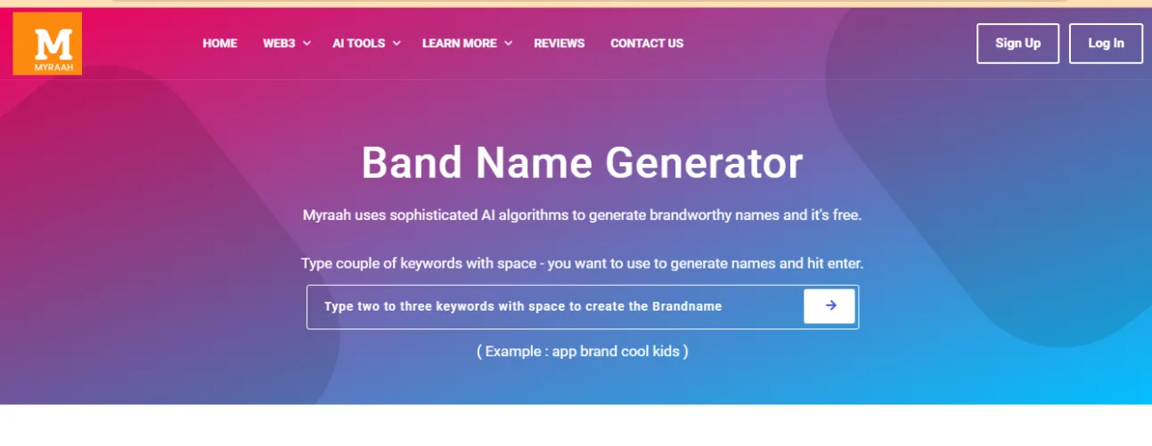 ai band name generator add keywords and get multiple band names