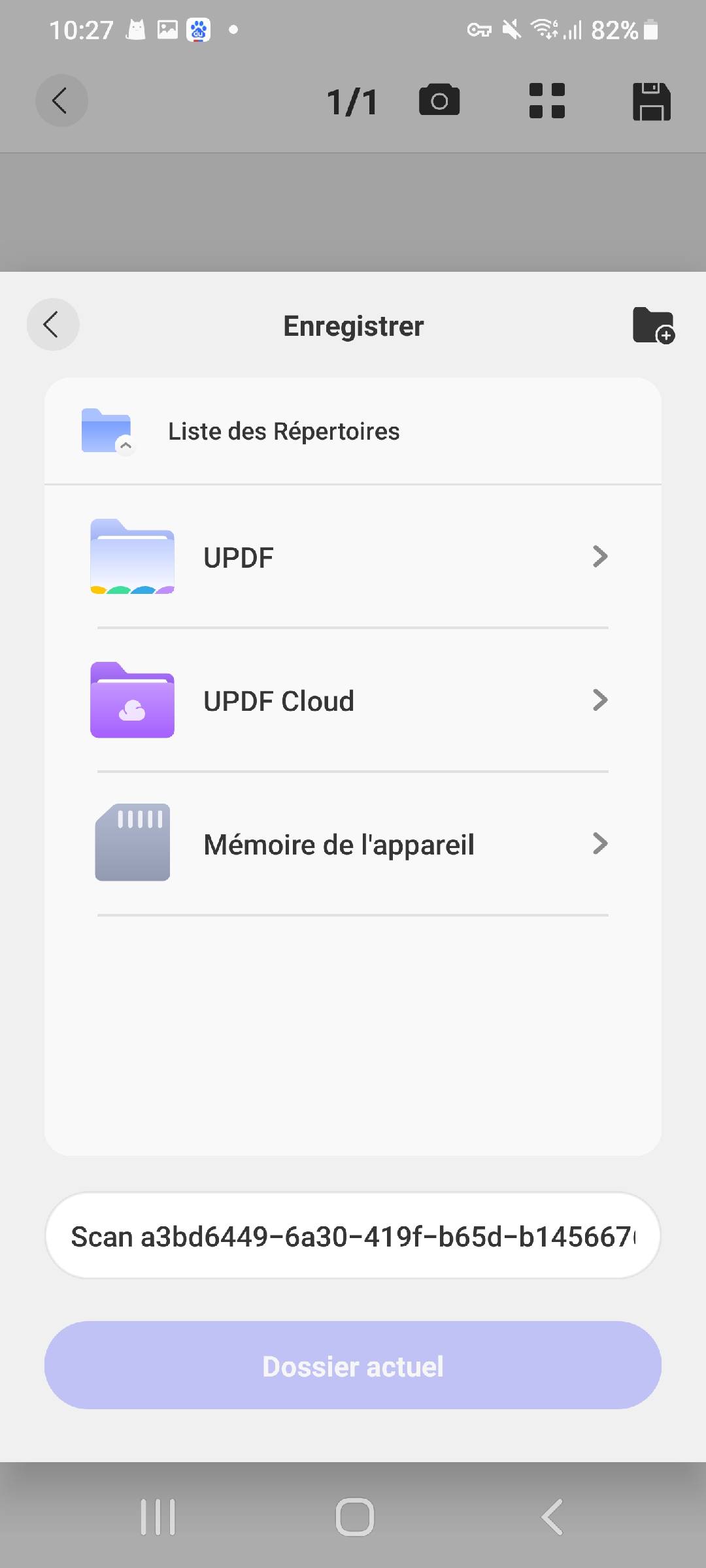 appuyez sur Enregistrer et choisissez un emplacement