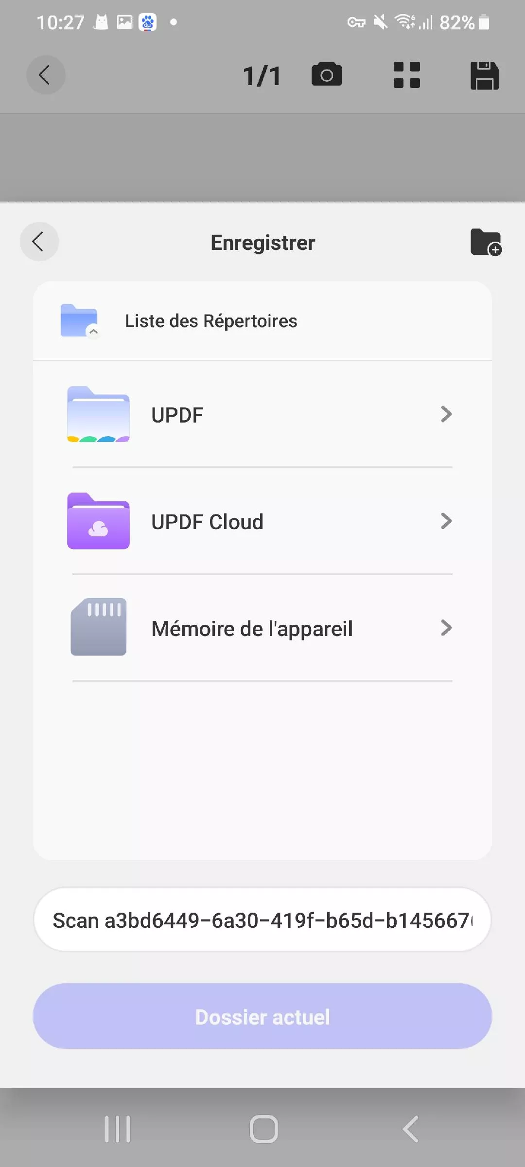  appuyez sur Enregistrer et choisissez un emplacement