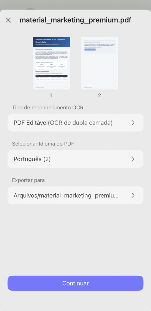 ocr pdfs no celular