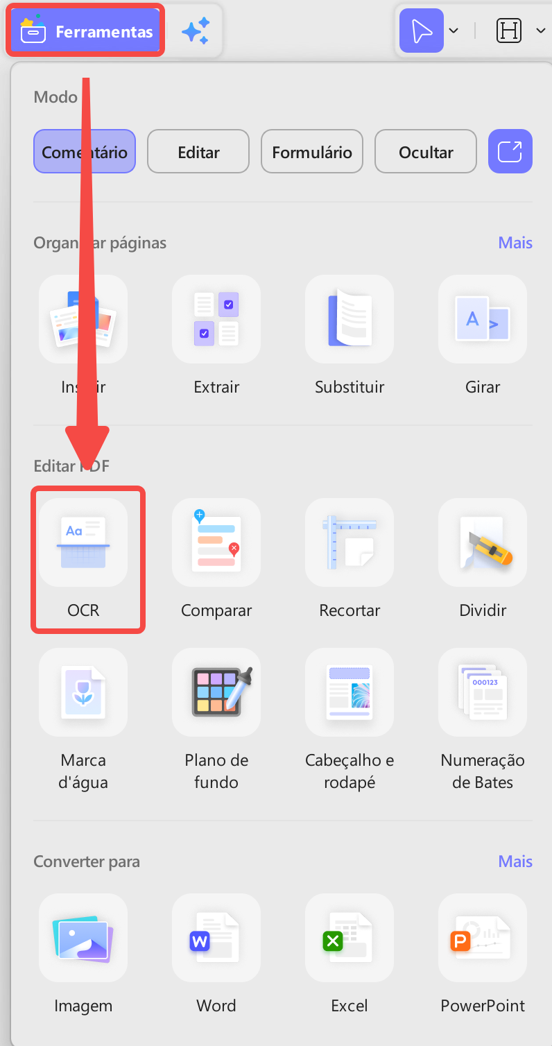 ocr pdfs no computador