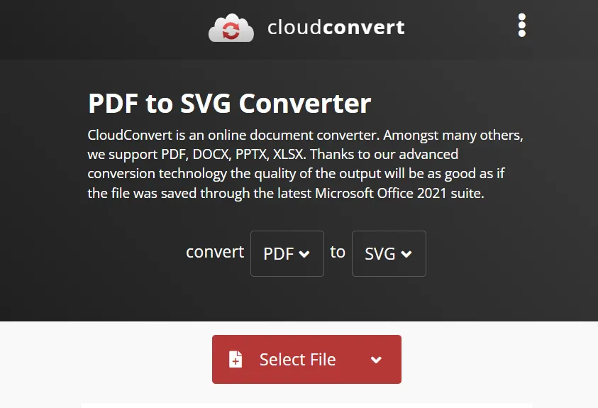 Convertire da PDF a SVG Online Gratis Tramite CloudConvert