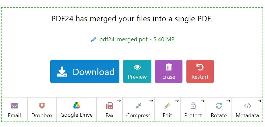 merge pdf and word pdf24