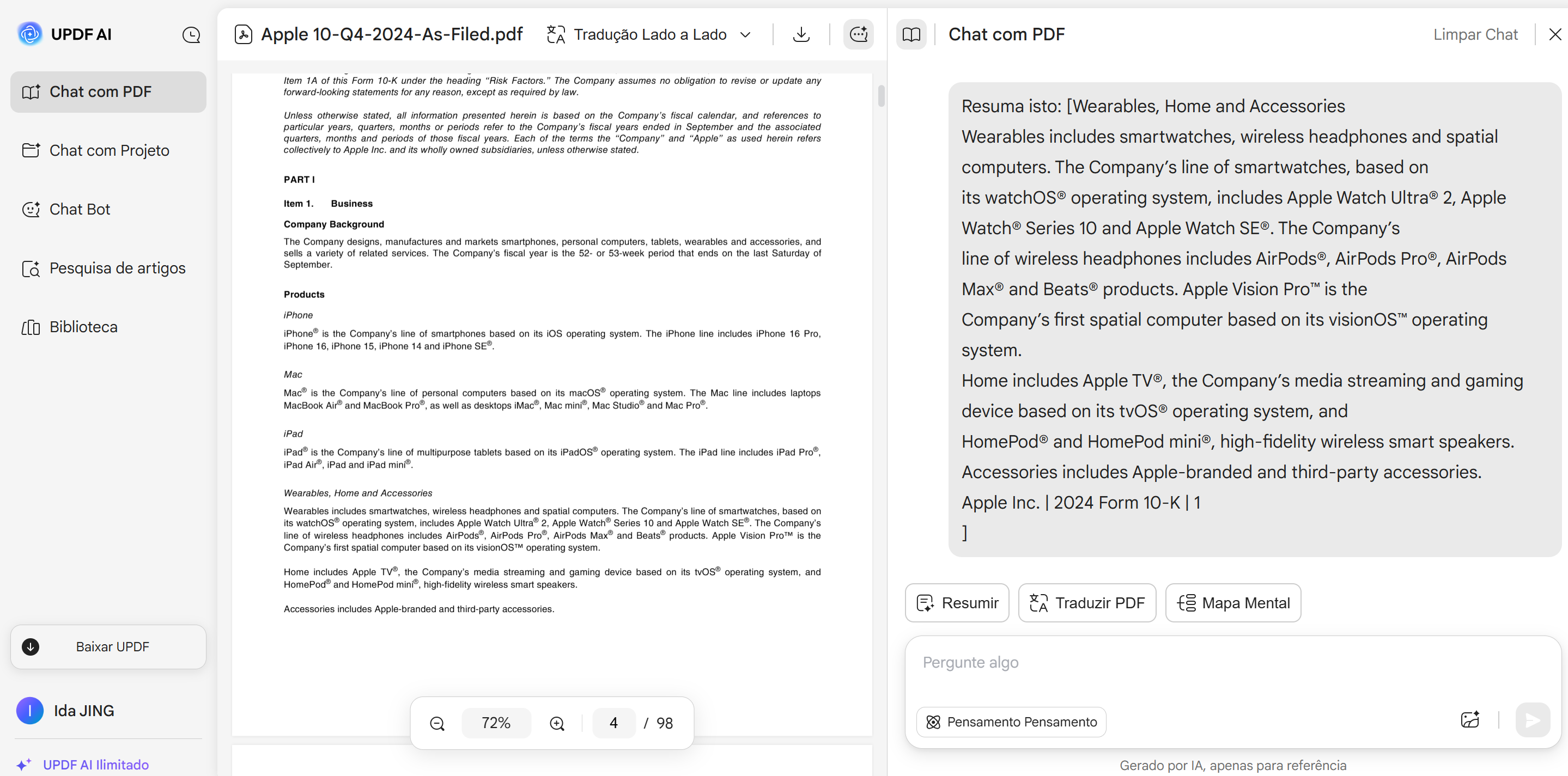 resumir o texto copiado