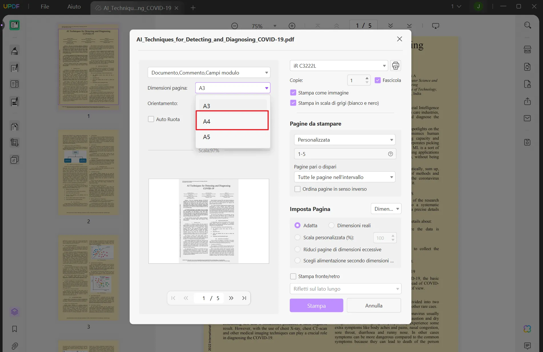 Ridimensionare un PDF in formato pagina A4