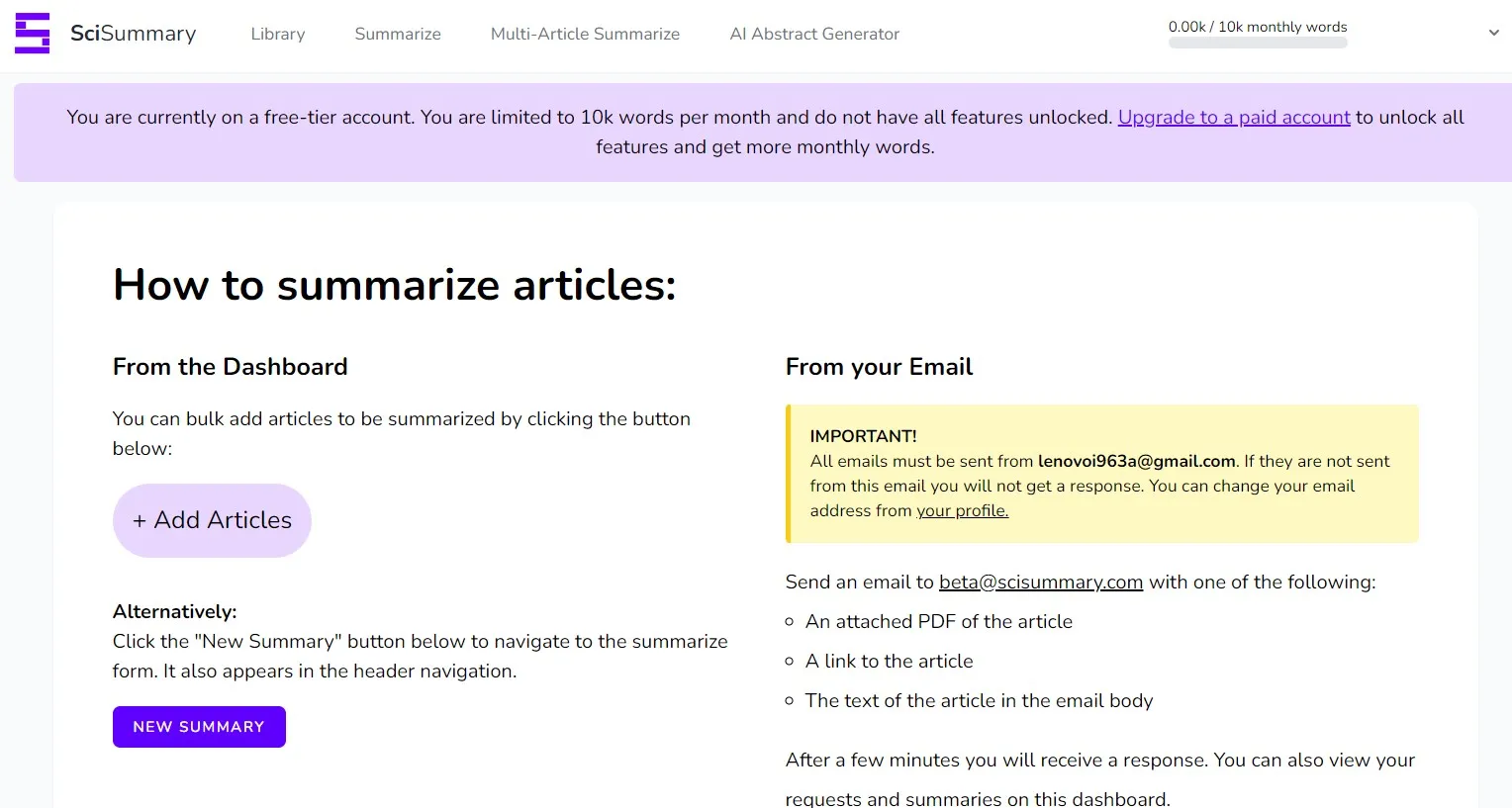 scisummary interface