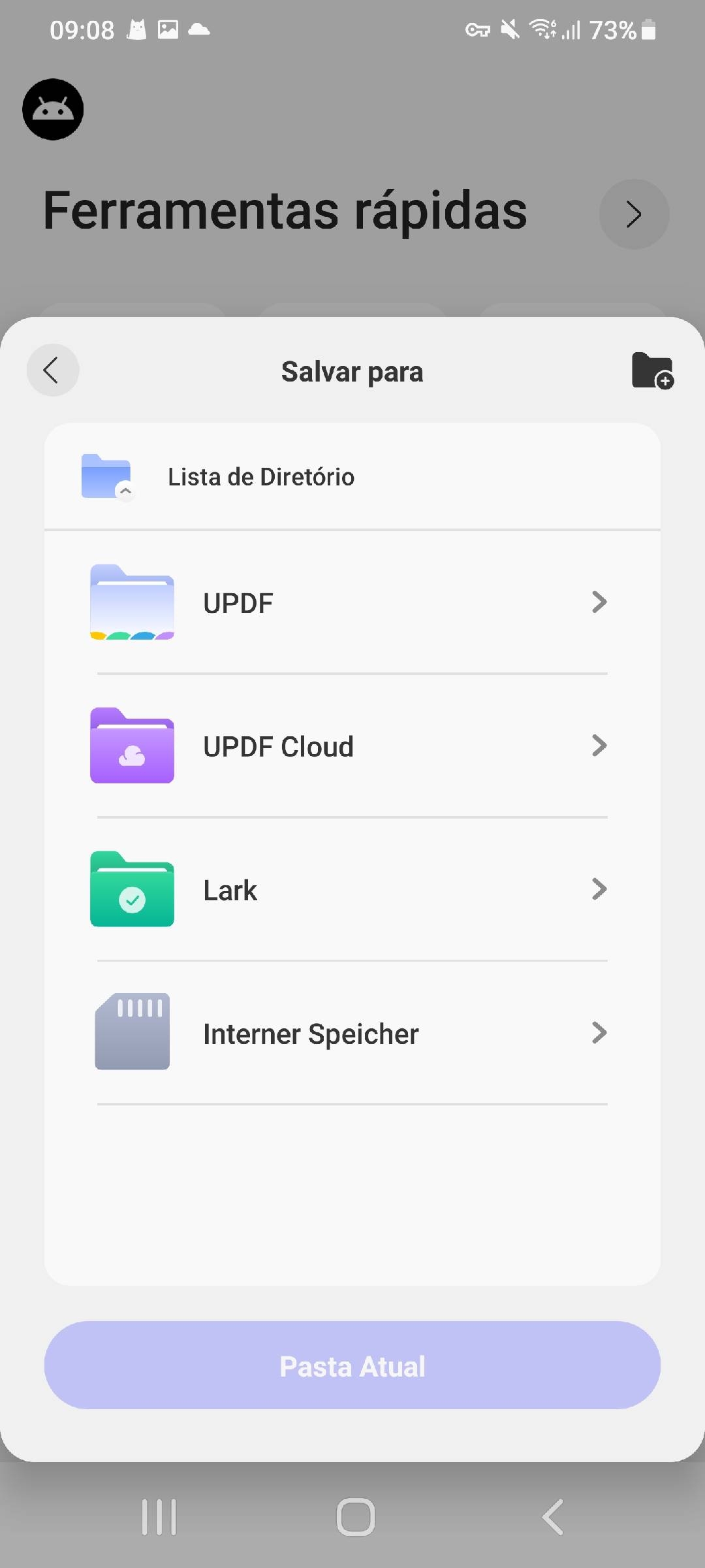 escolha um local para salvar seu novo pdf