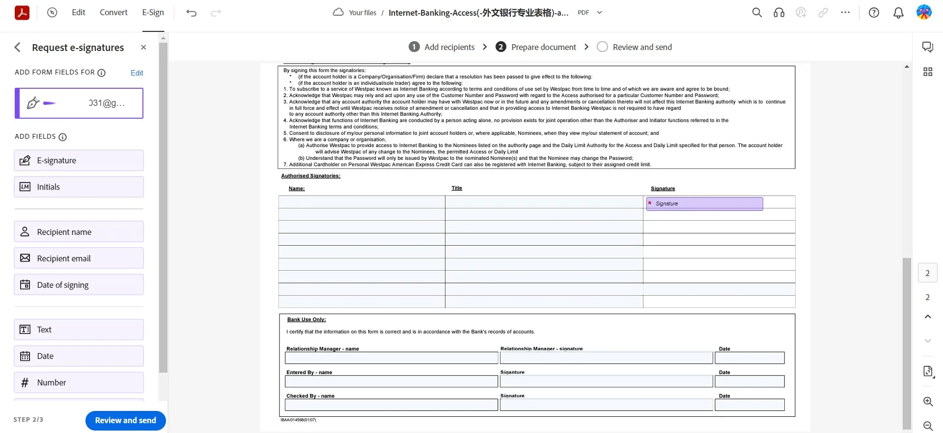  send pdf for signature adobe