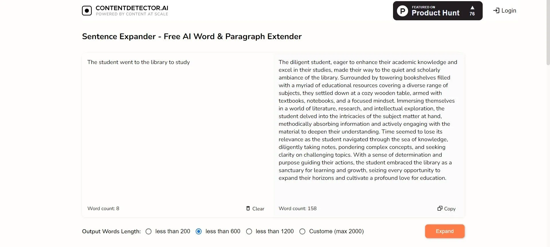 sentence expander contentdetector ai