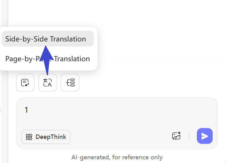 updf ai web translate by manual copy-paste approach