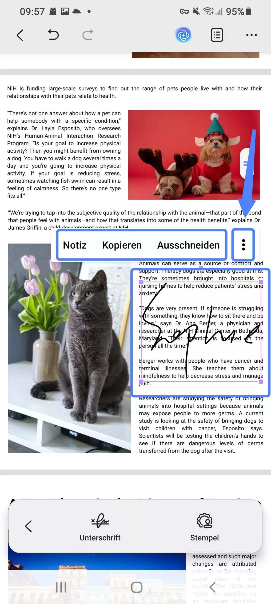 eine handschriftliche Signatur hinzufügen