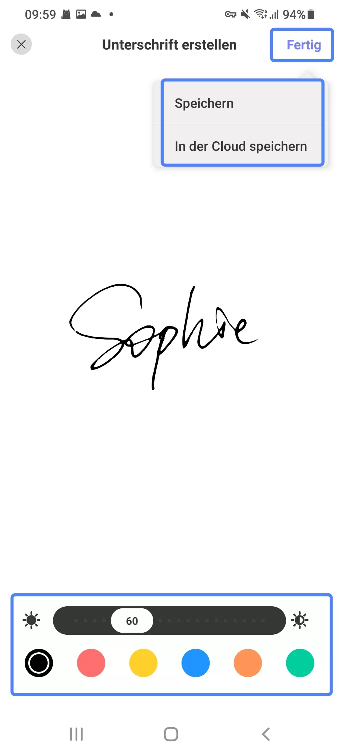 eine bildliche Signatur hinzufügen