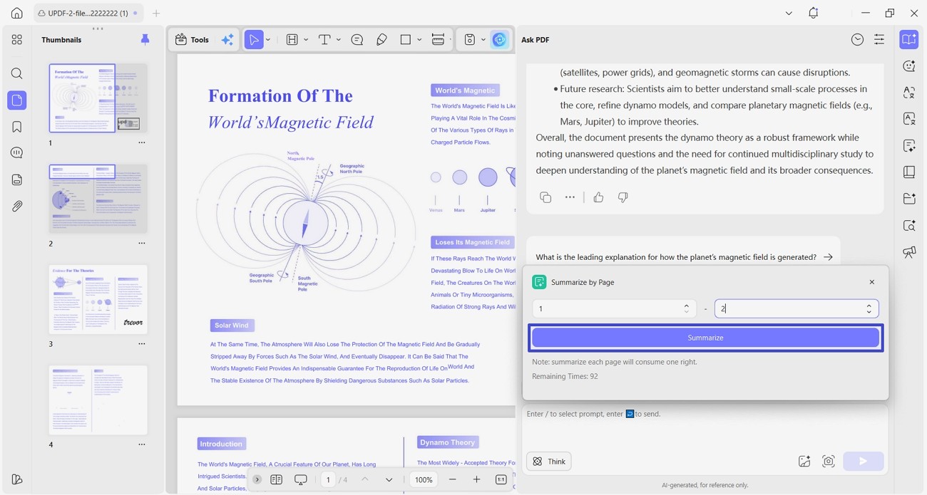 summarize pdf page by page