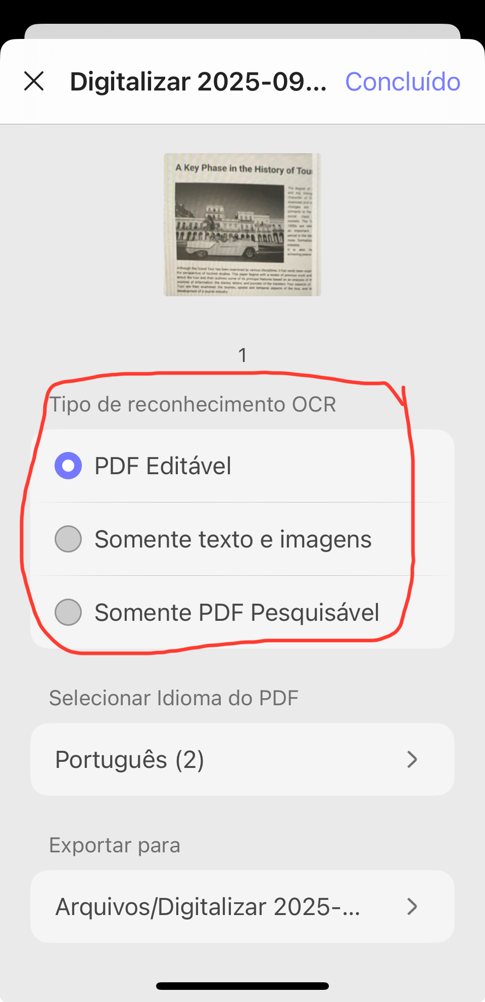 tipo de reconhecimento 