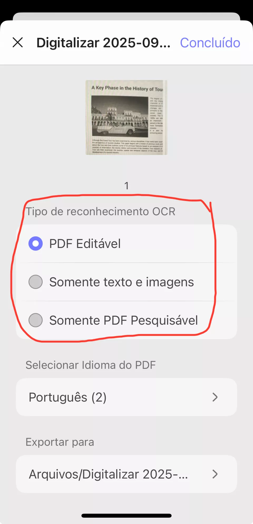 tipo de reconhecimento