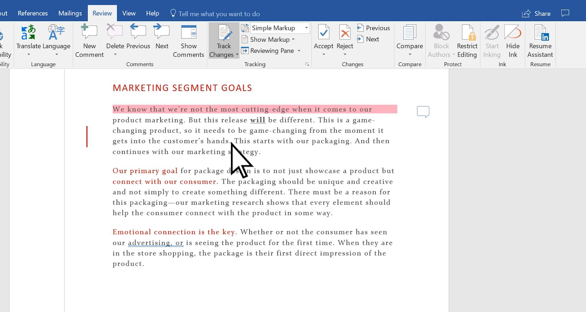 track changes in pdf word