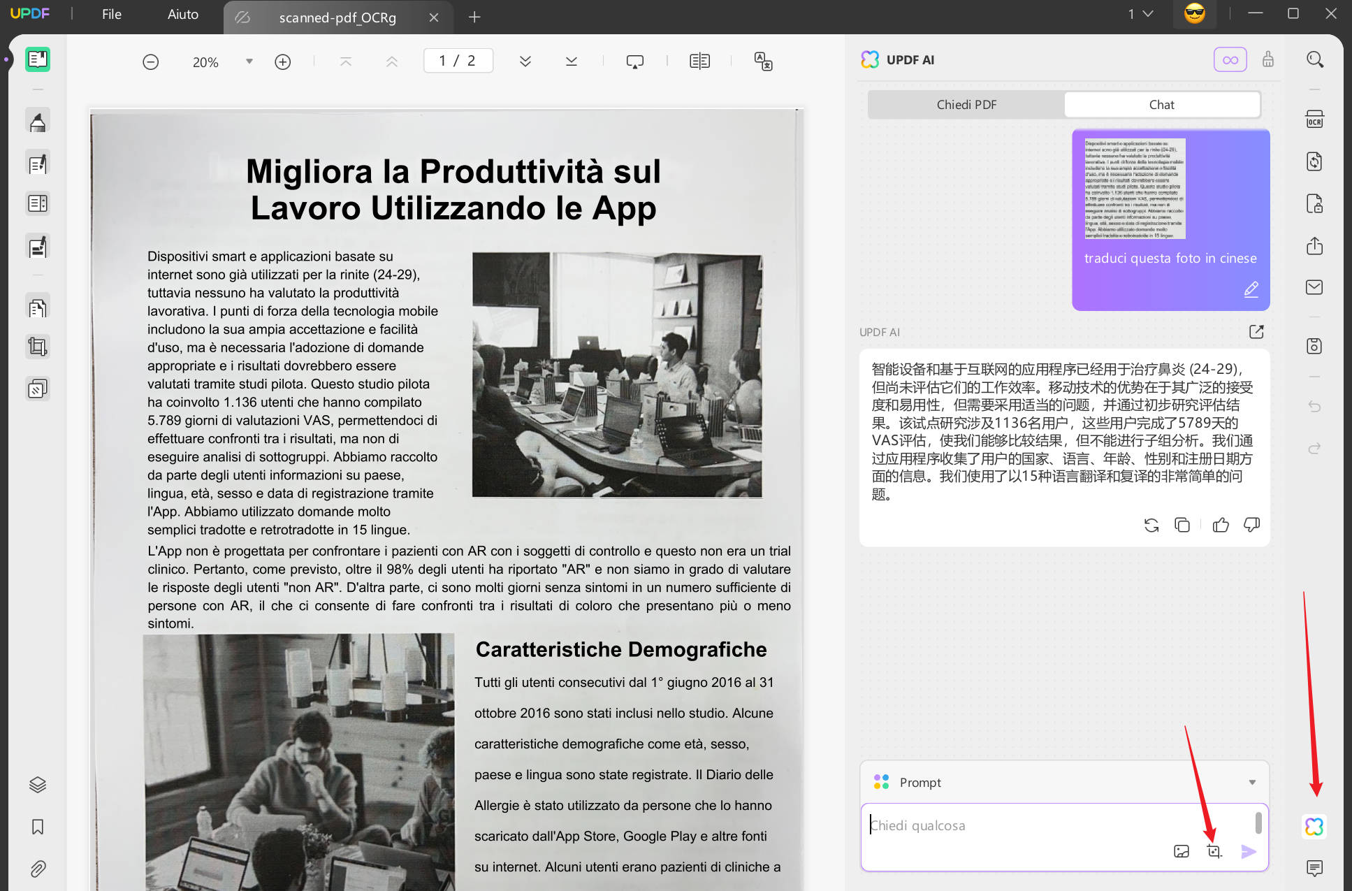 Tradurre PDF scannerizzato da uno Screenshot
