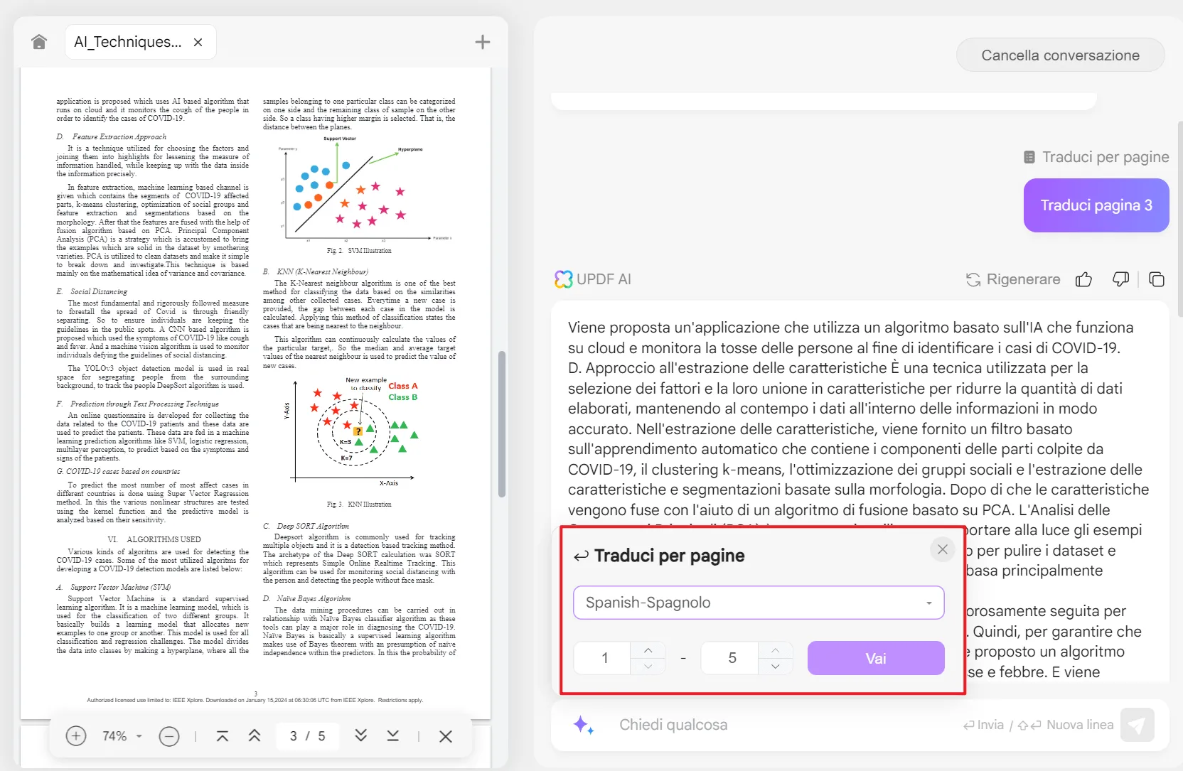 Traduci per pagine