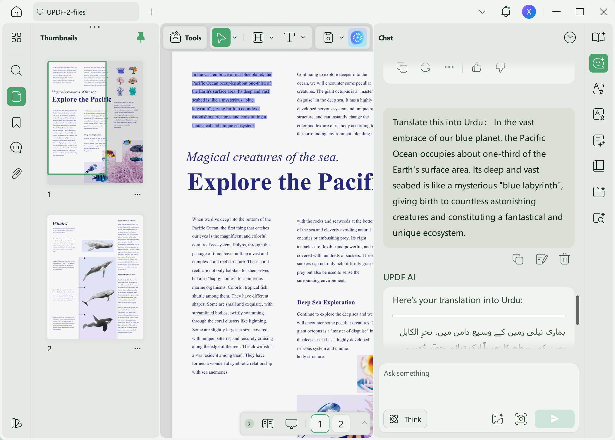 translate english to urdu pdf prompt