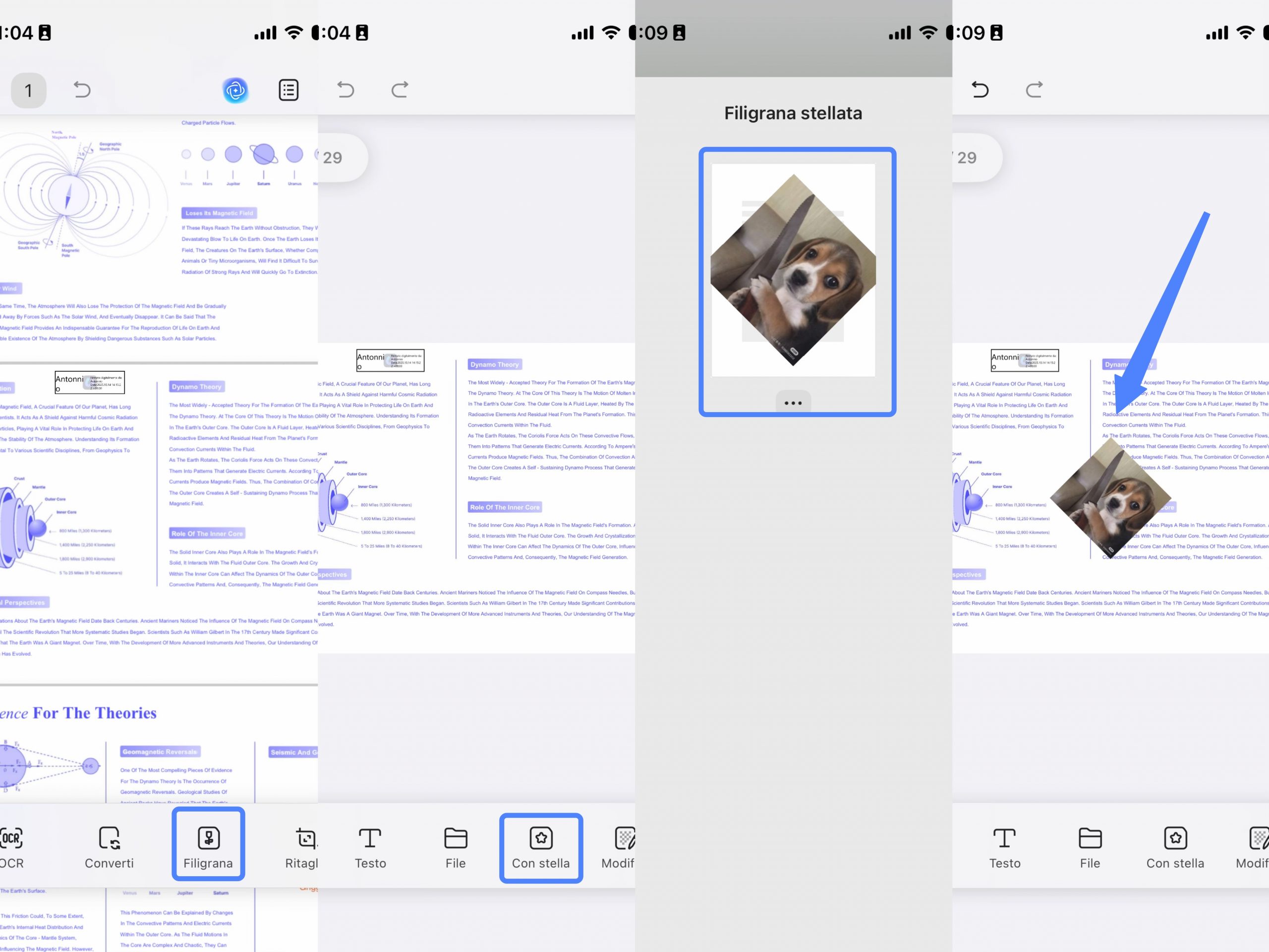 add satrred watermark ios 