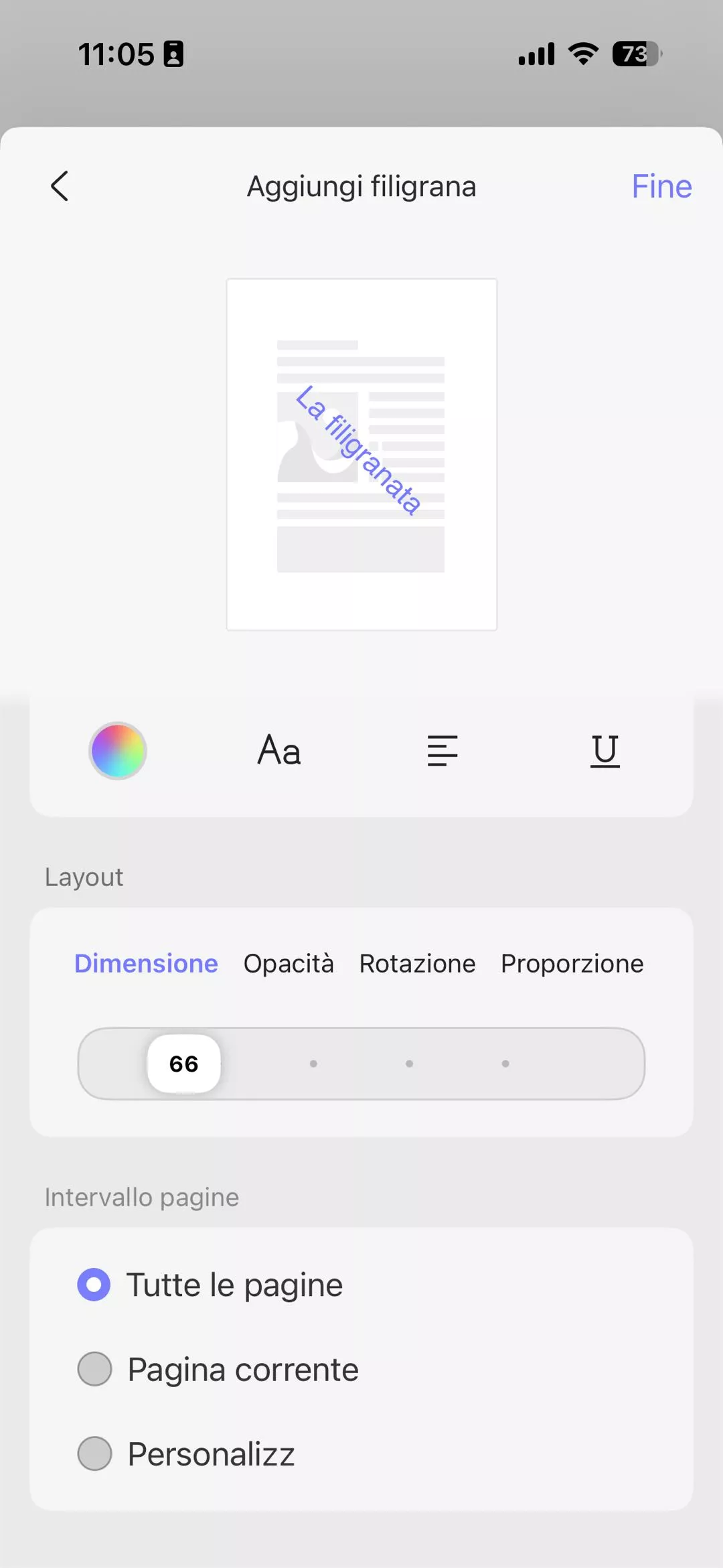 Crea e aggiungi una filigrana
