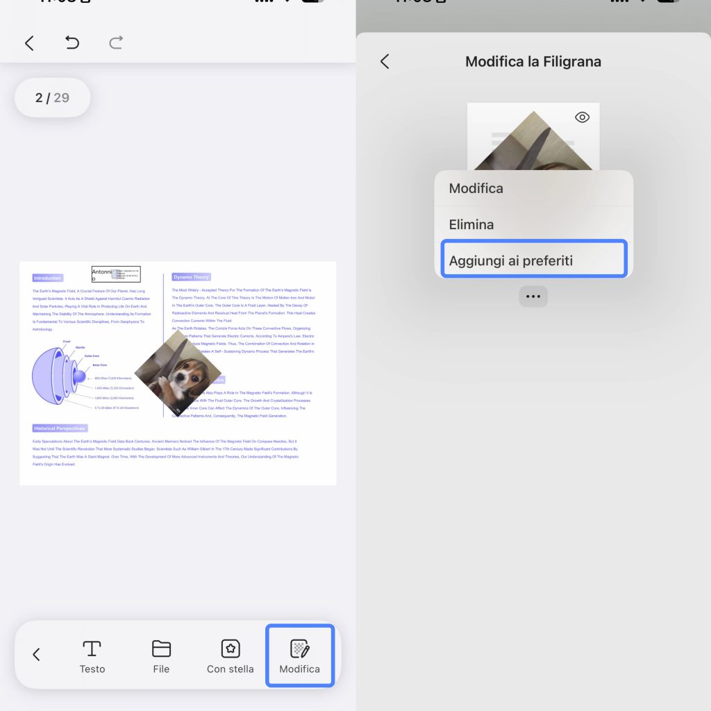 add watermark to favorites ios 