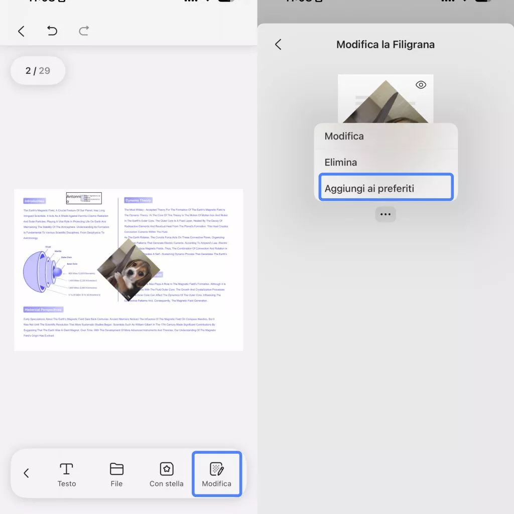 add watermark to favorites ios