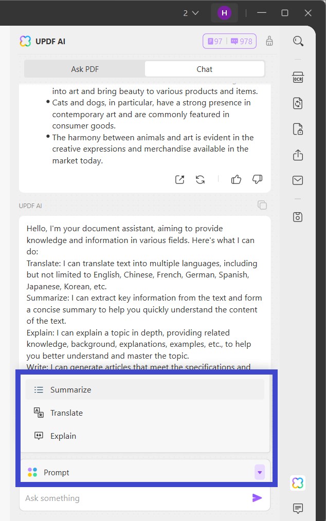 adobe acrobat ai vs updf ai updf chat mode