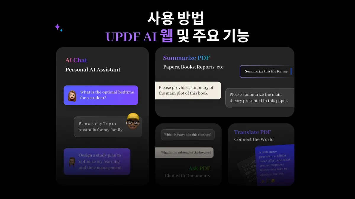 UPDF AI 웹 사용 방법 및 주요 기능