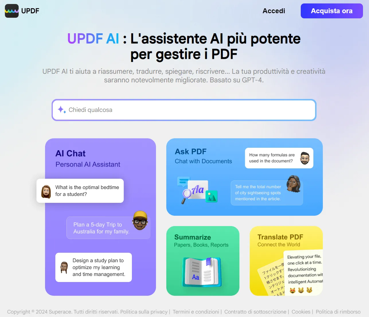 caratteristiche principali di UPDF AI Web