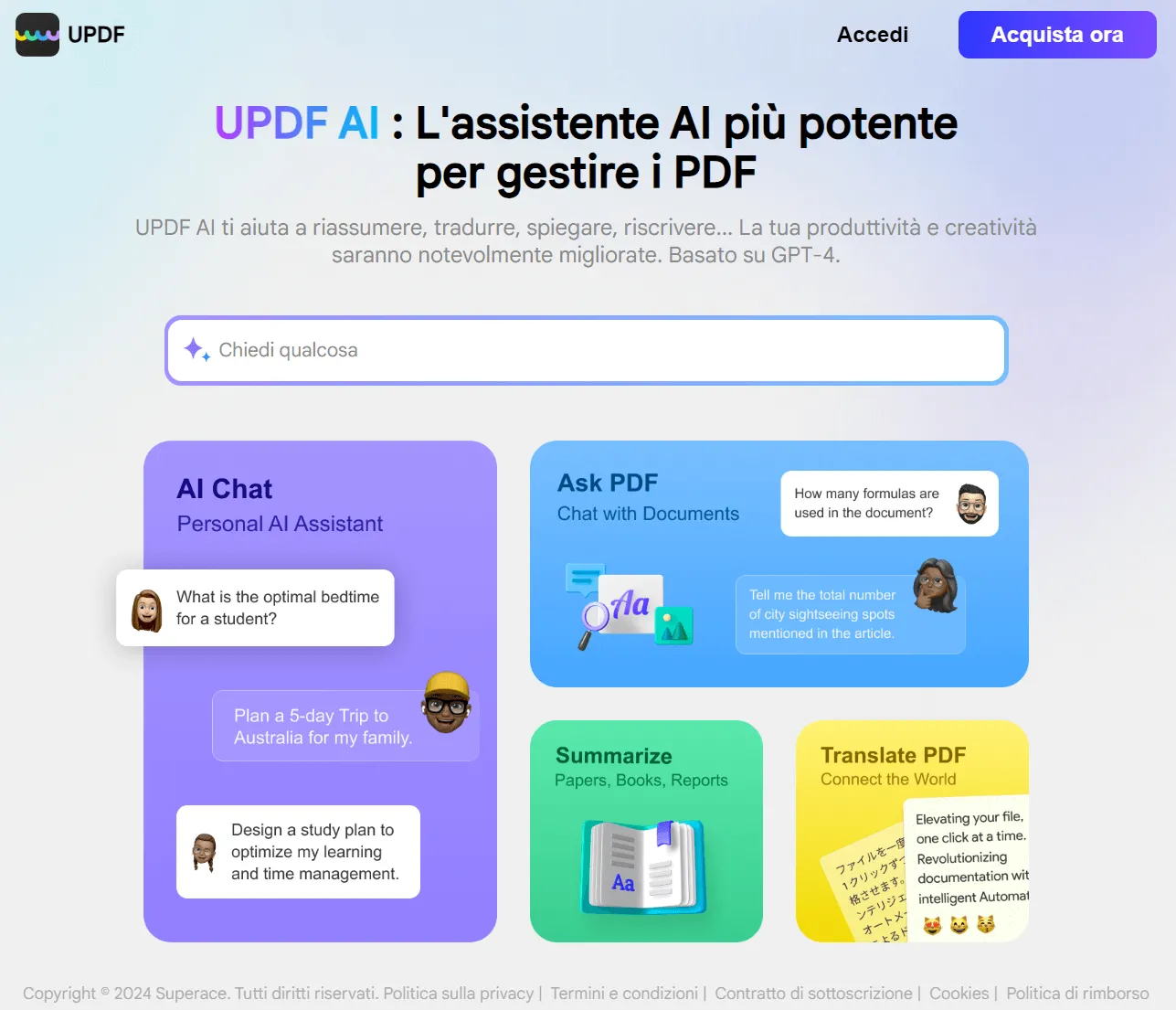 generatore di prompt ai Pagina Web AI UPDF