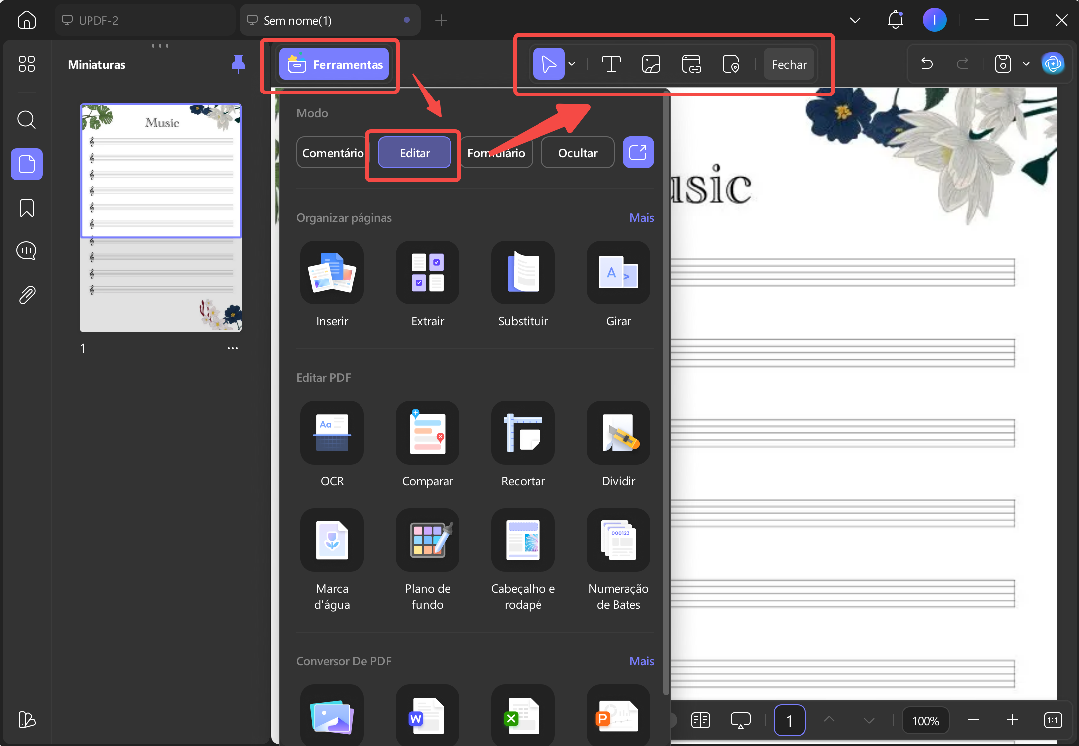 PDF de Partitura em Branco