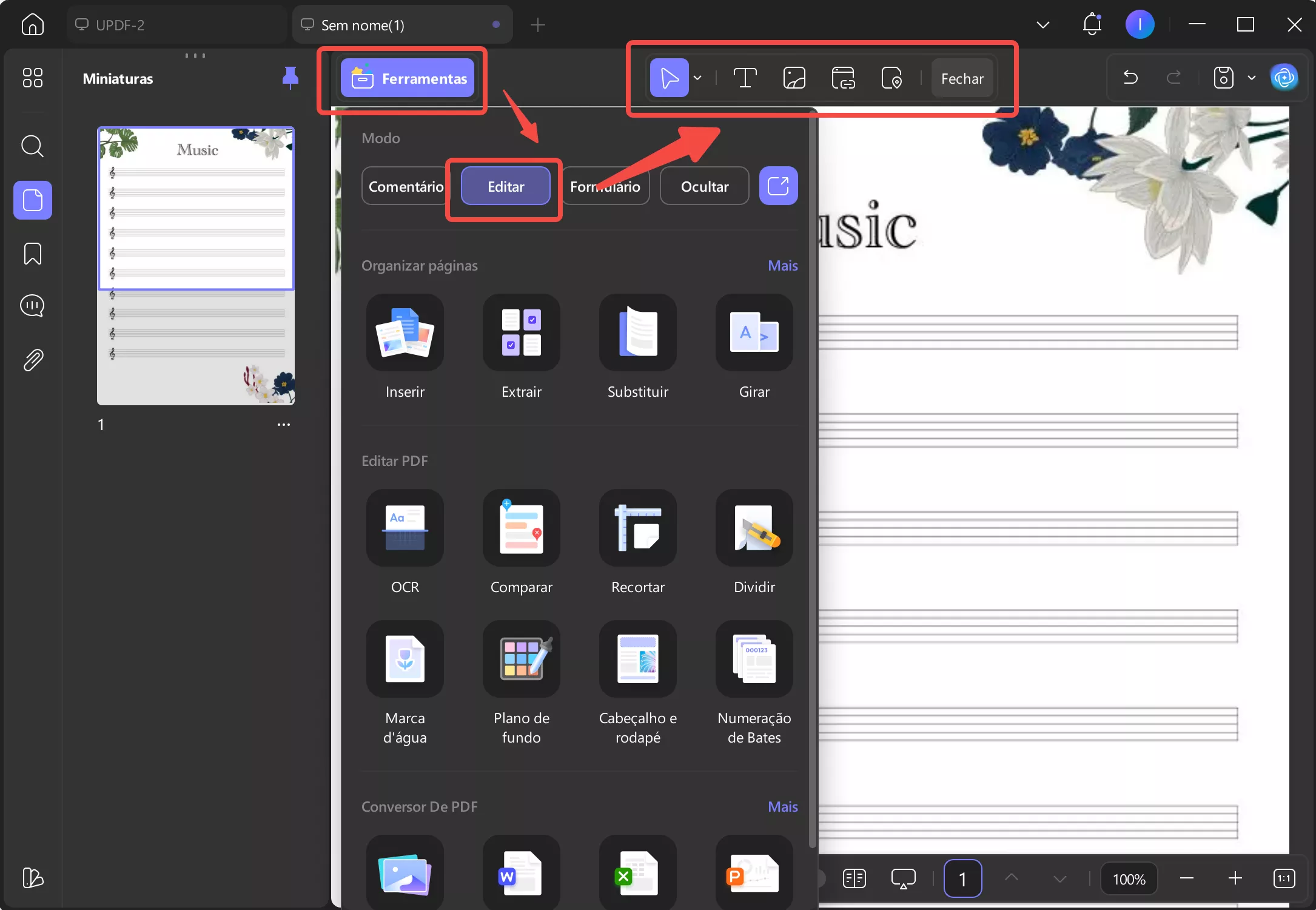 PDF de Partitura em Branco