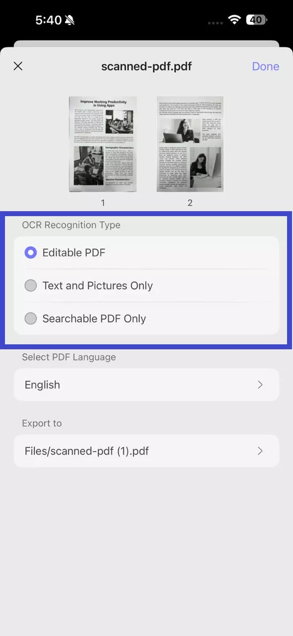 updf-ocr-recognition-type