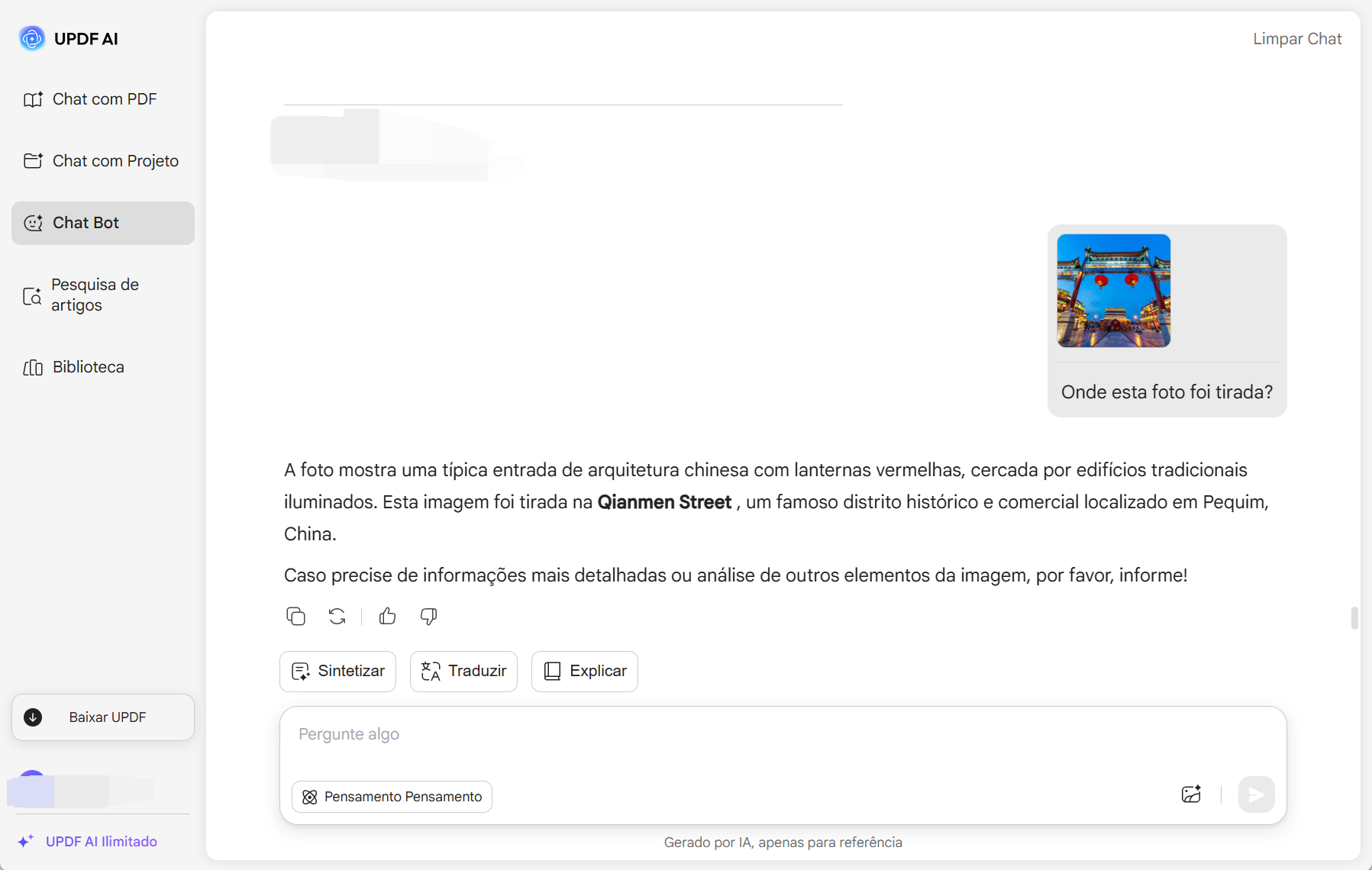 bate-papo com imagem