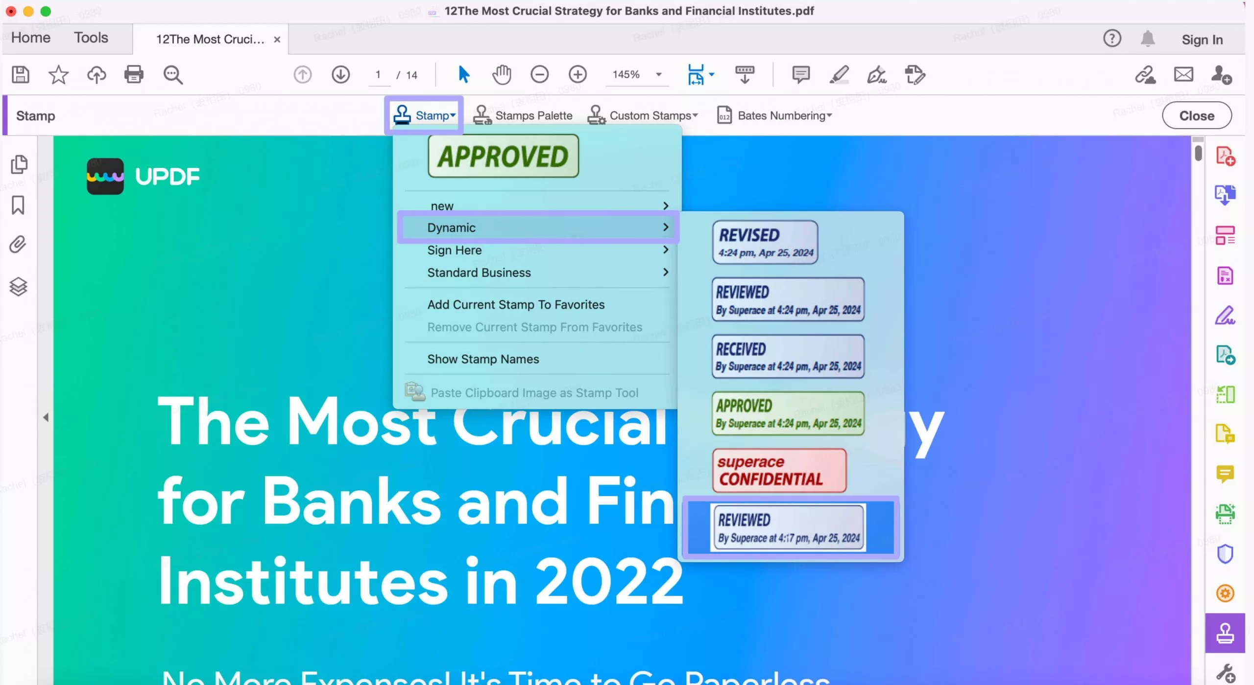 Use the customized stamp in Adobe