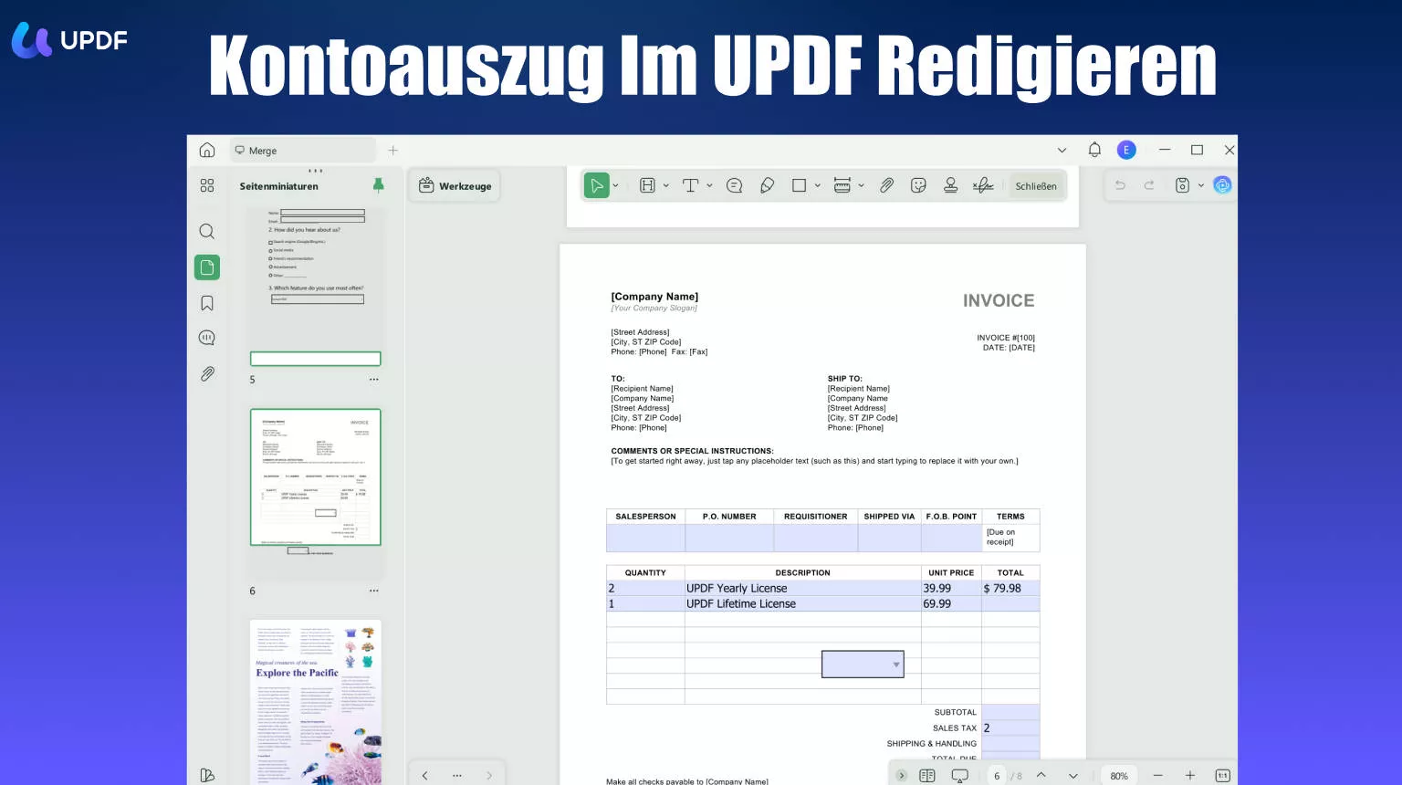 Wie Sie einen Kontoauszug bearbeiten und redigieren?