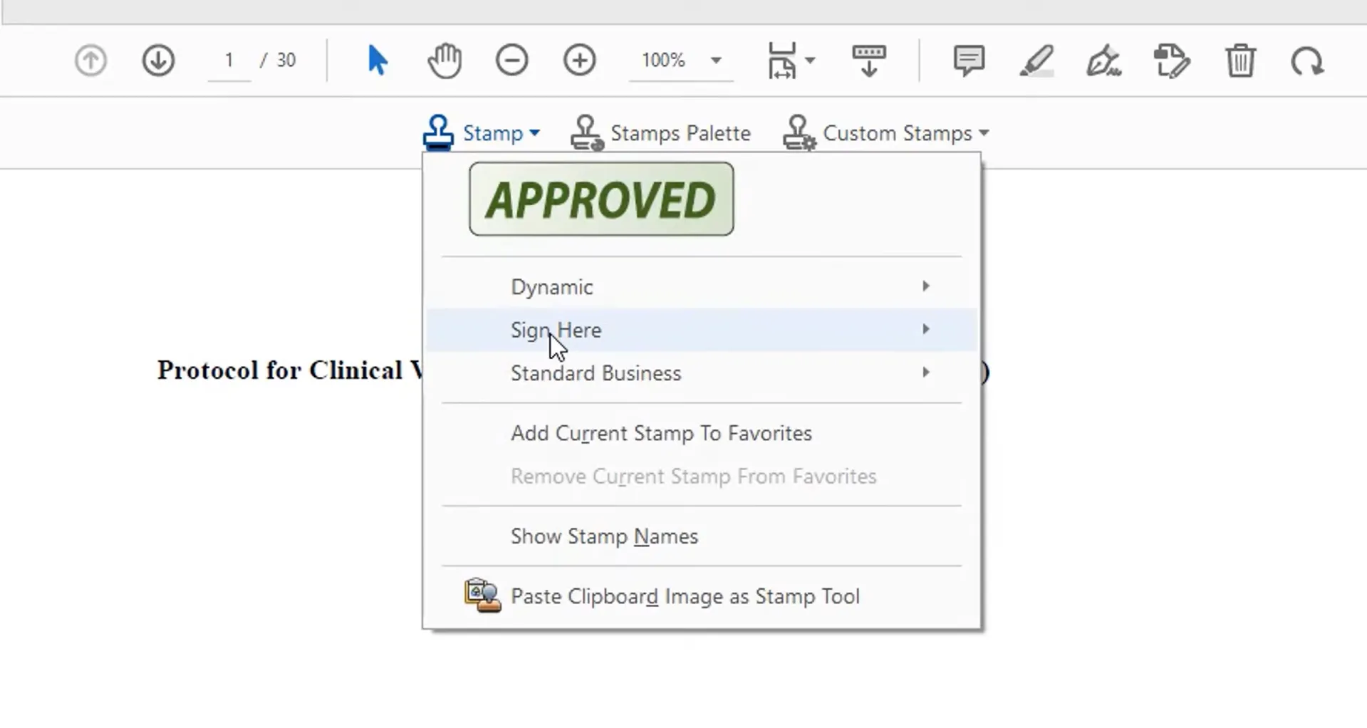 how to add signature stamp in pdf select stamp