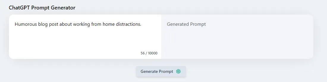 ai prompt generator Die Schaltfläche "Prompt generieren"