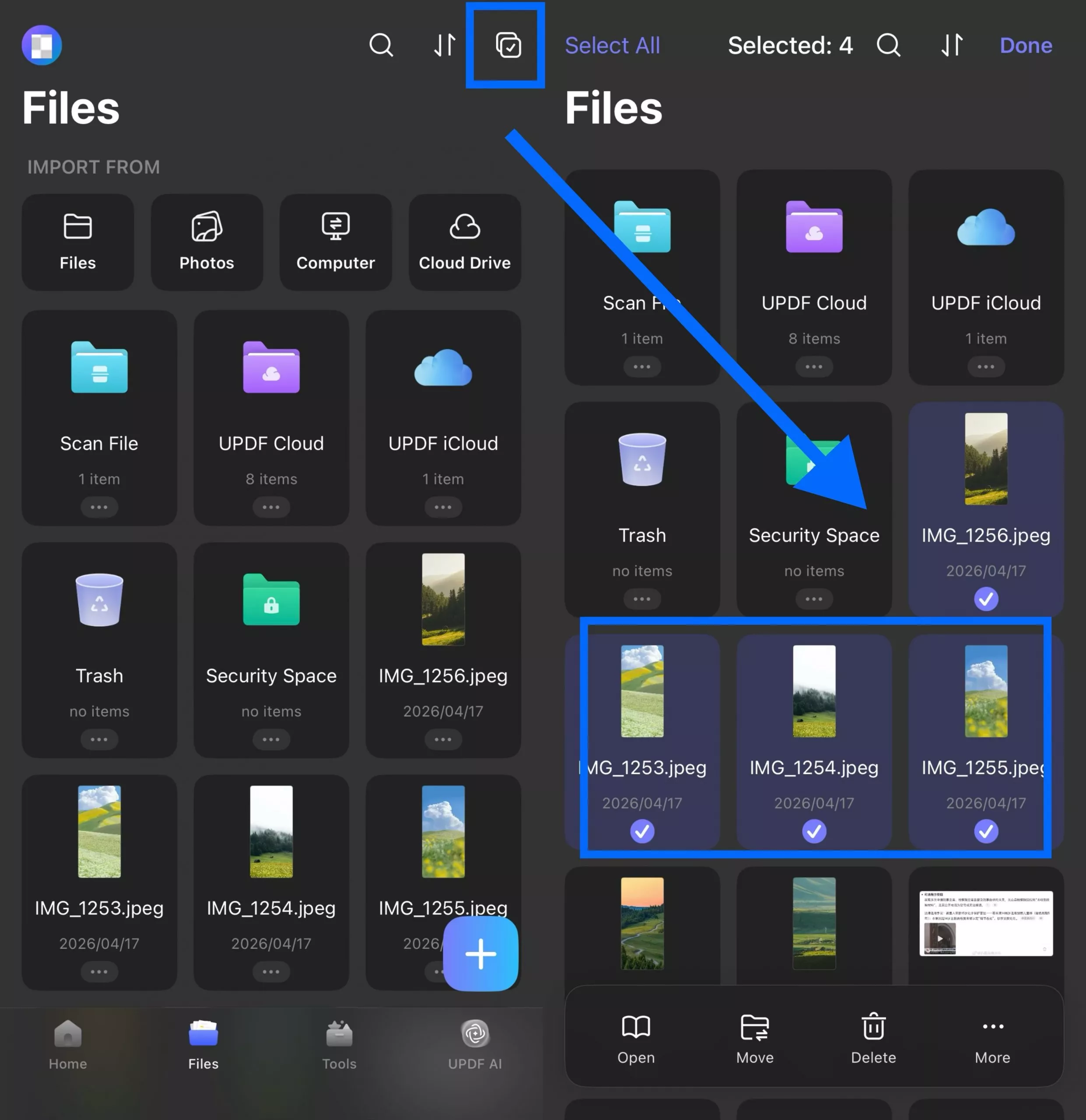 import images into UPDF