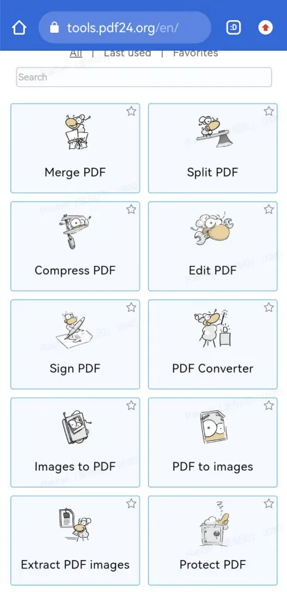 PDF24 toolsで画像ツールを選択する