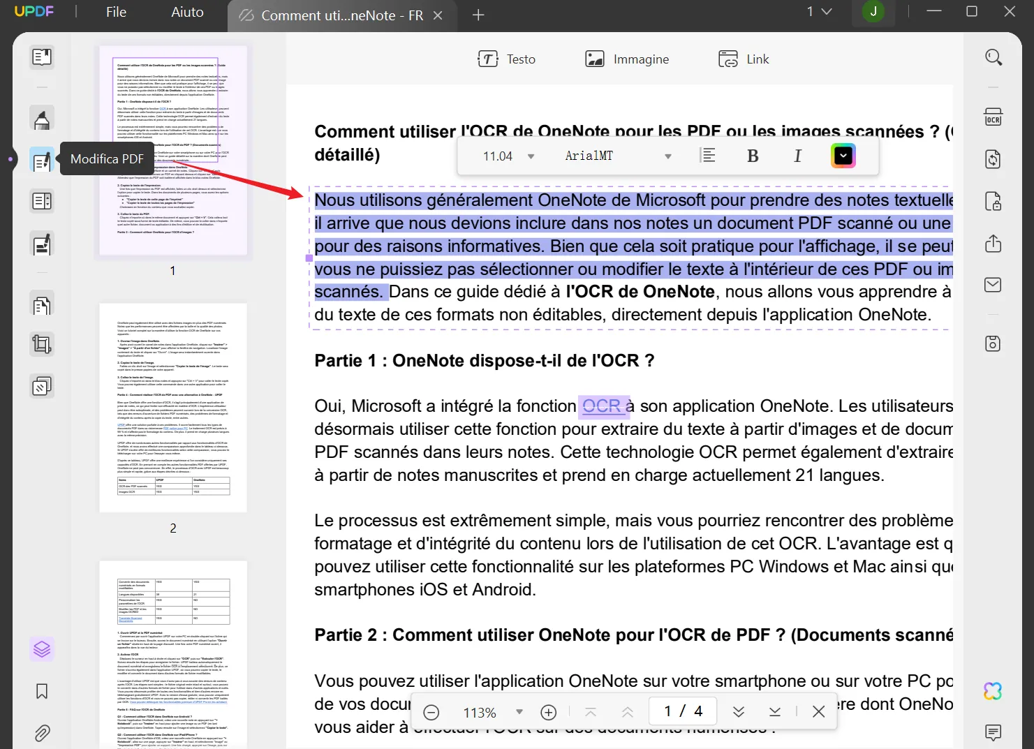 Traduci file PDF dal francese all'italiano tramite ChatGPT