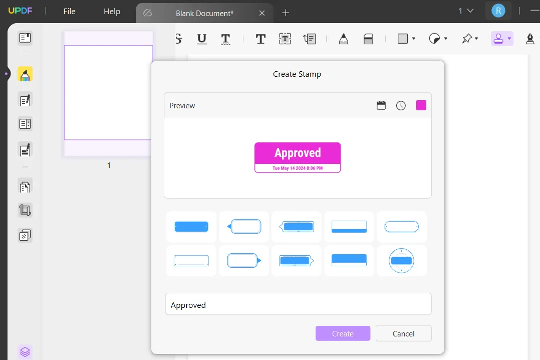 copy stamp for pdf create a custom stamp with UPDF