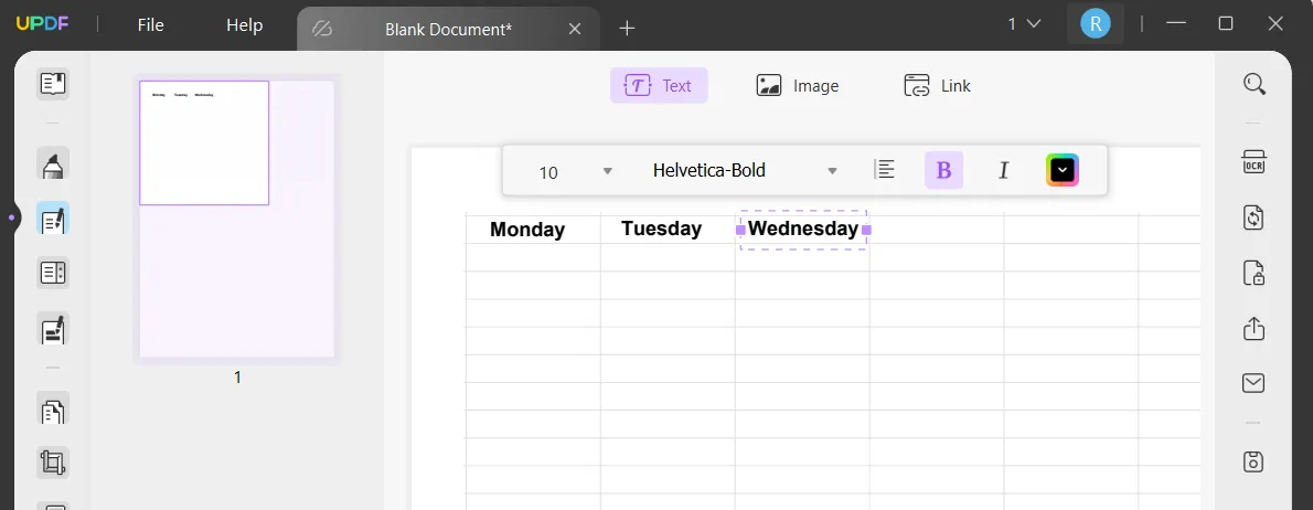 create a table in pdf save the PDF table with UPDF