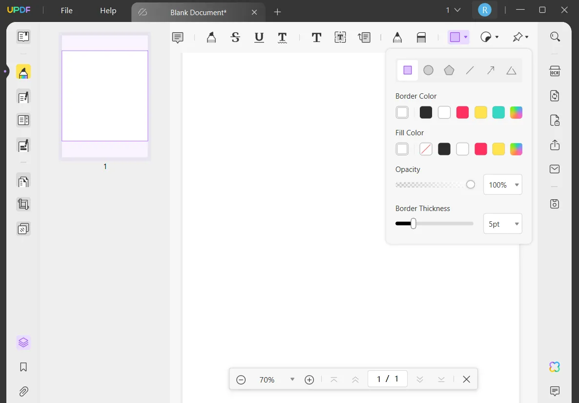 create a table in pdf customize the color of the rectangle in UPDF