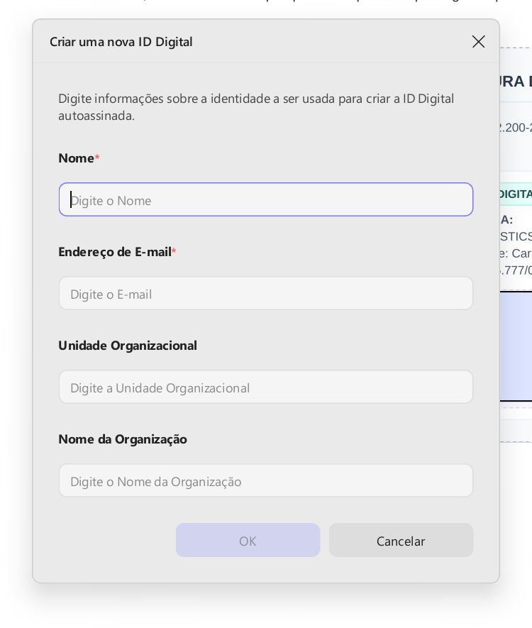 criar uma nova id digital