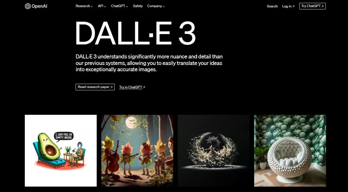 interface do site dall-e 3