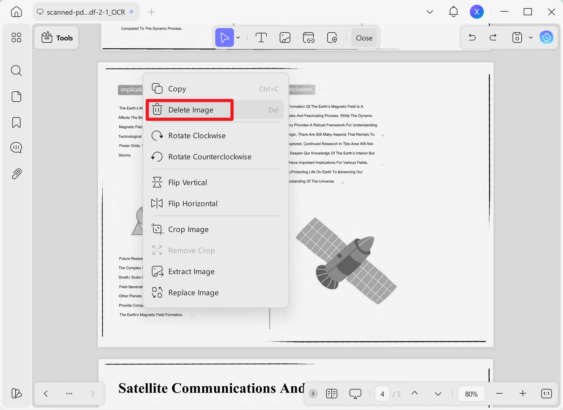 Straighten a Scanned PDF delete background image to Straighten a Scanned PDF with UPDF